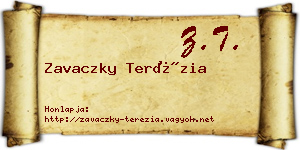 Zavaczky Terézia névjegykártya